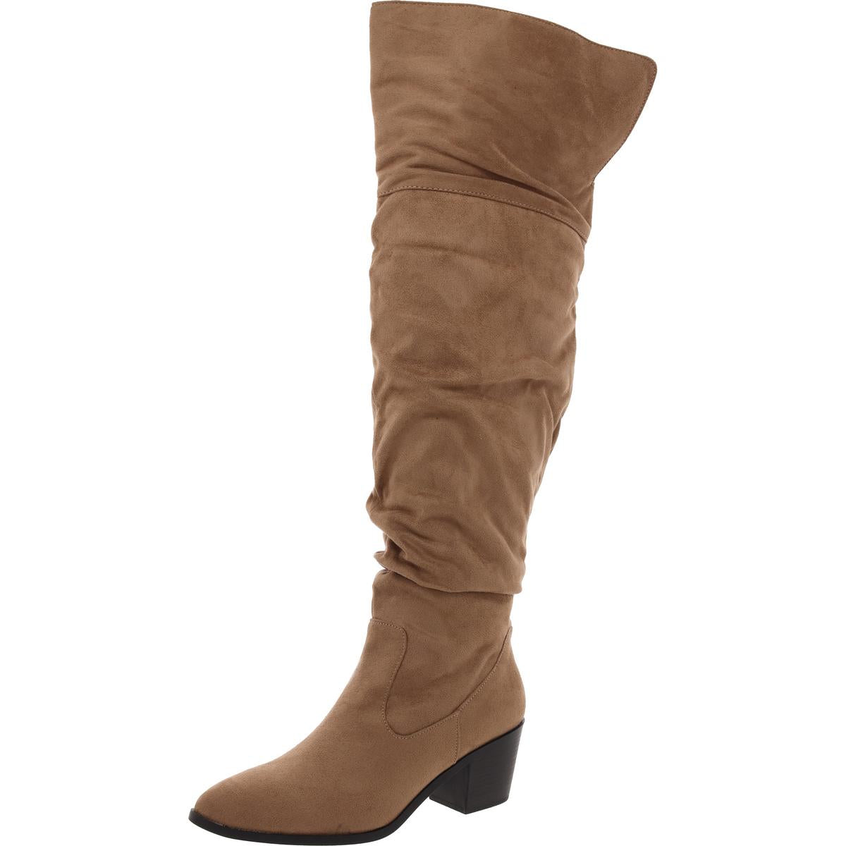 Zivia Overknee-Stiefel aus Wildlederimitat mit breiter Wade