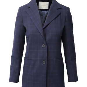 Maje Plaid Blazer Jacke in Marineblau Polyester