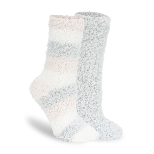 Zitrone Damen 2 Packung Streifen Furr Schaumstoff Crew Socken