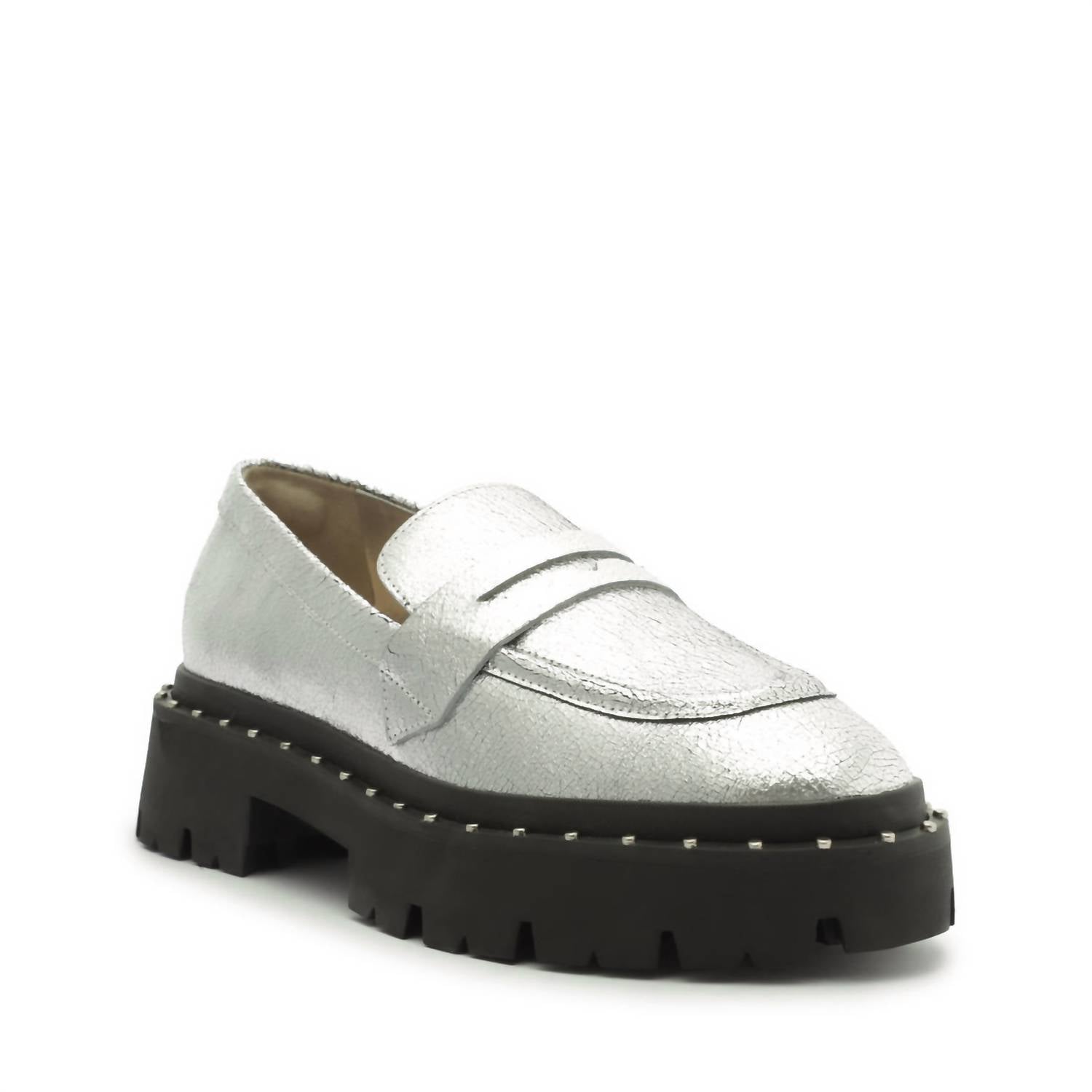 Damen christie studs loafer in silber prata 7827060162620