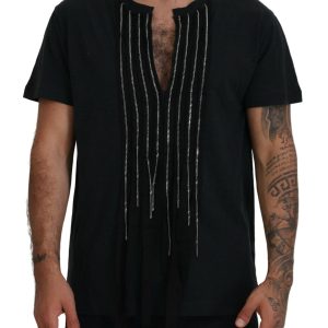 Dsqua² – Herren-Kurzarm-T-Shirt aus Baumwolle mit Kettenverzierungen