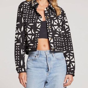 Jayme Jacke in geometrischem Schwarz 7833362169916