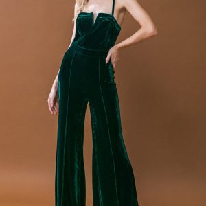 blow ein Kuss Samt Jumpsuit
