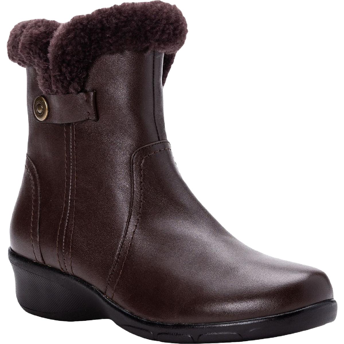Waylynn Leder-Stiefeletten mit mittlerem Keilabsatz