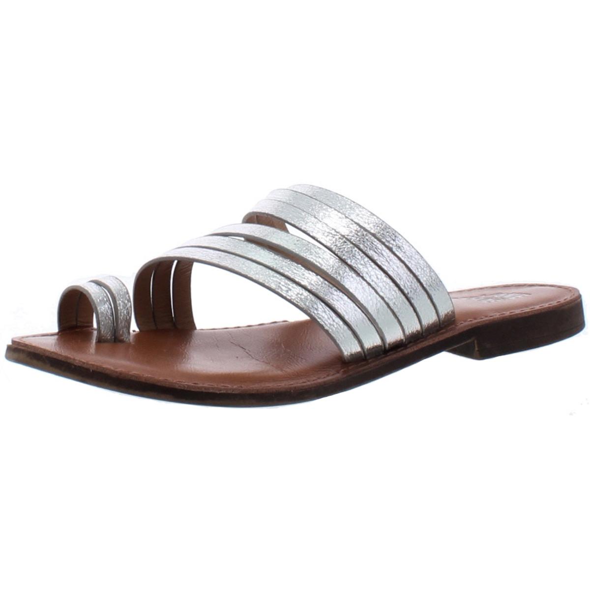 Zahra Kunstleder Zehenschlaufe flache Sandalen