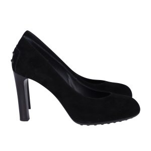 Tod’s Pumps mit Gummikies in schwarz Veloursleder 7766537338940