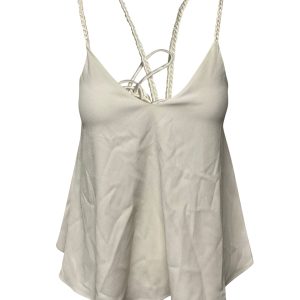 Derek Lam Tank Top with Braided Strap Detail in Weißes Triacetat 7766487007292