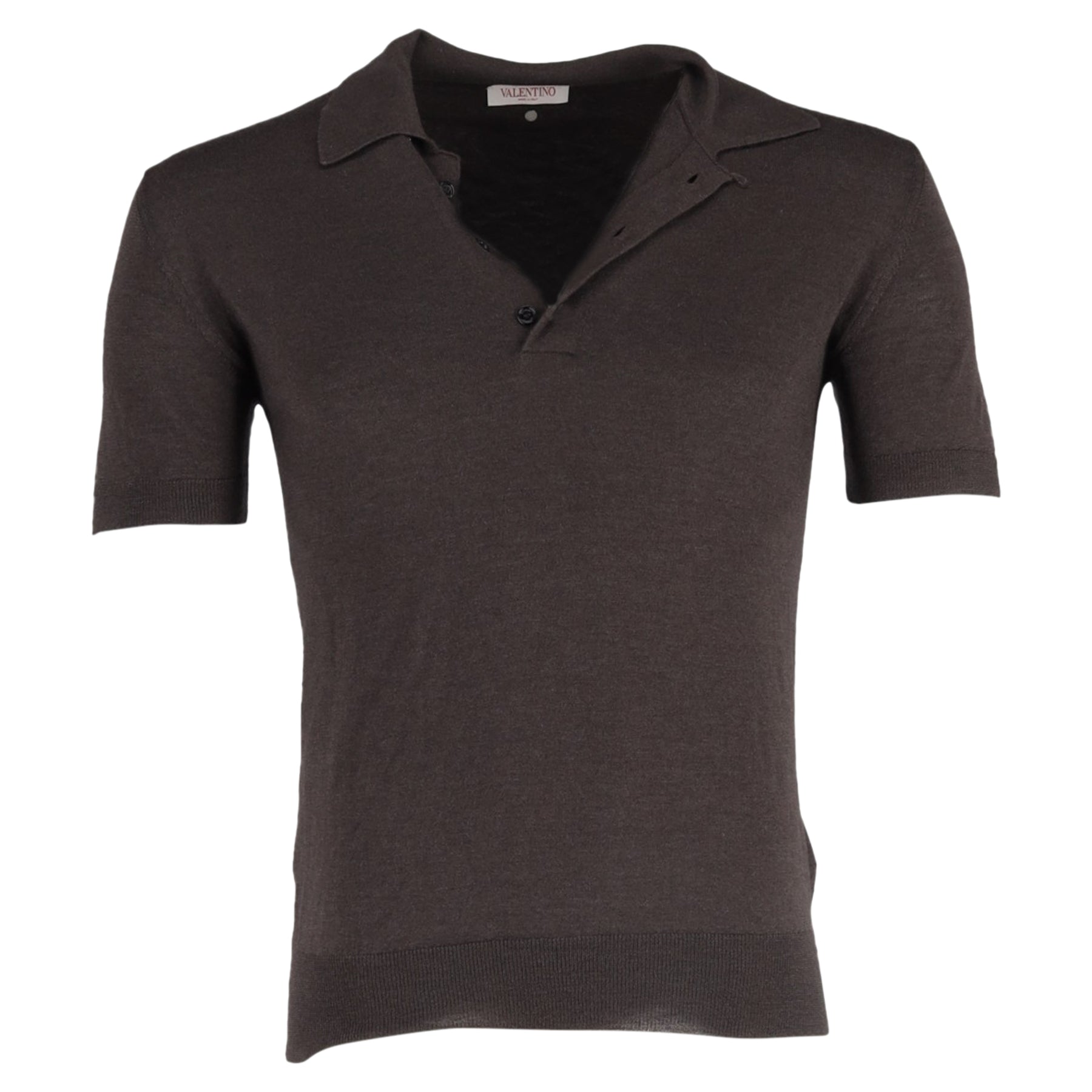 Valentino Garavani – gestricktes Poloshirt aus braunem Kaschmir