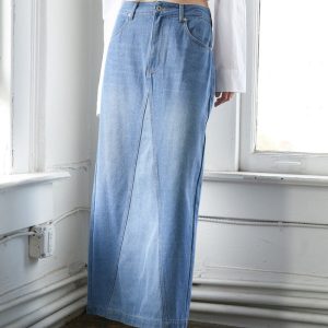 A LEAP OF FAITH Midi Denim Rock