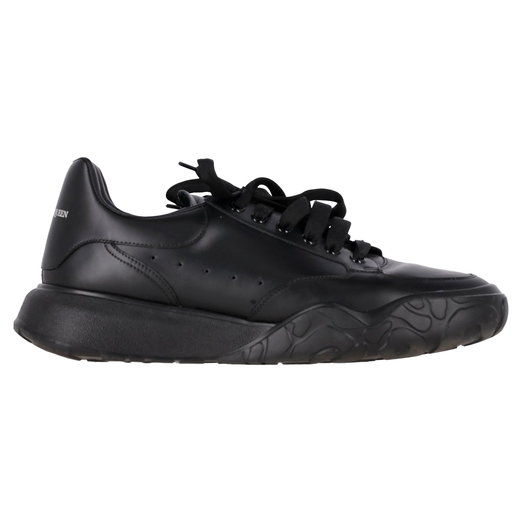 Alexander McQueen Court Sneakers aus schwarzem Leder