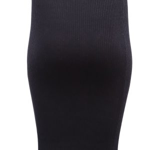 Vince gerippt-strickt Midirock aus Marineblau Baumwolle 7765075394620