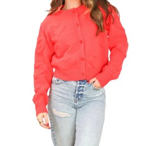 How süße Strickjacke in rot