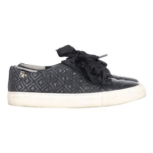Tory Burch Marion gesteppt Sneakers aus schwarzem Leder