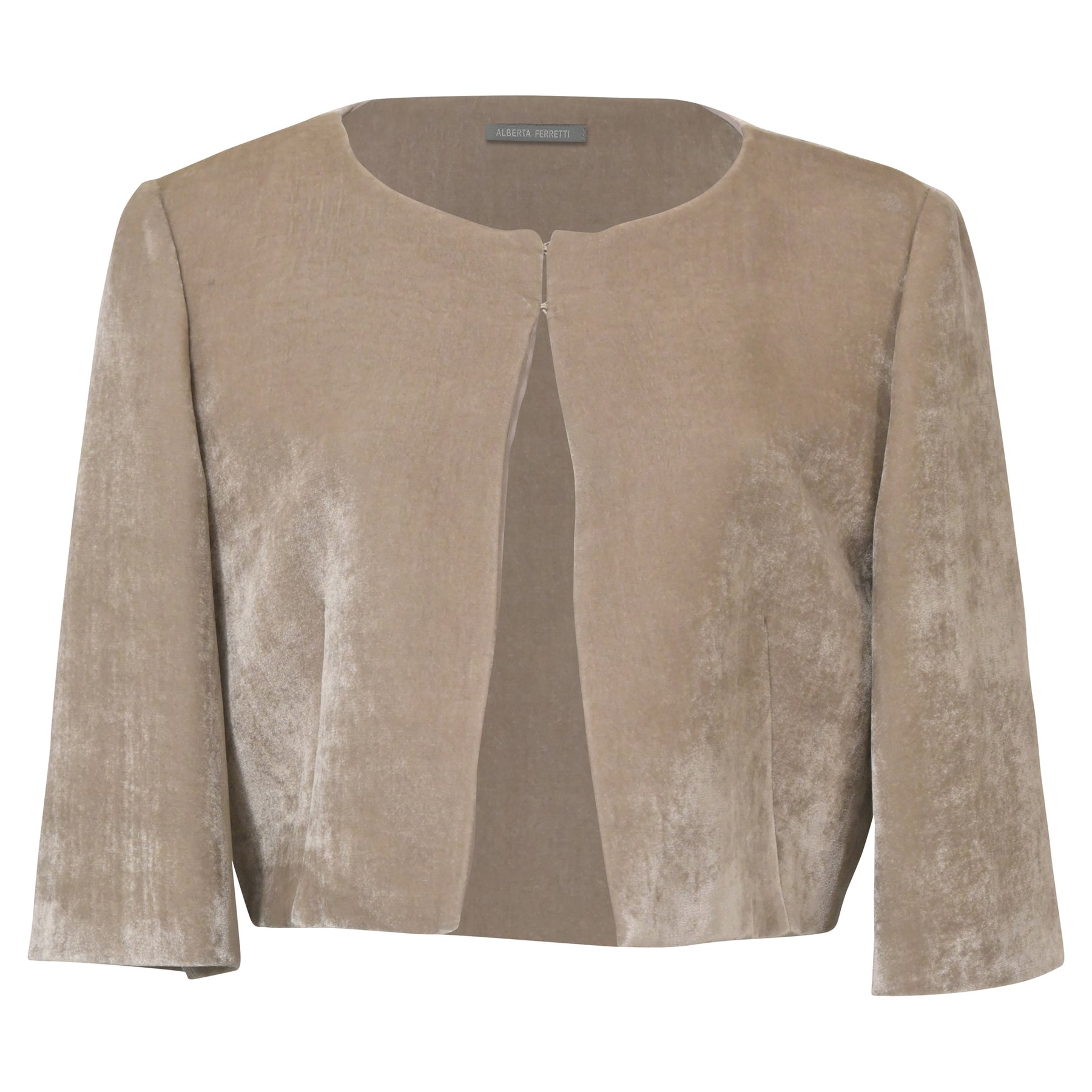 Alberta Ferretti Cropped Jacke aus beige Samt 7748662231100
