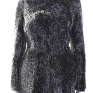 Alberta Ferretti Damen Leder Scheren Wendejacke schwarz grau 7833398050876