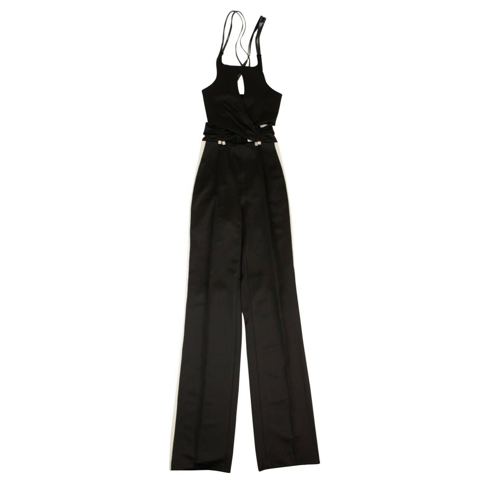 Schwarzer Neckholder-Overall mit Cut-Outs