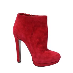 Alexander McQueen Stiefeletten in roter Wildleder 7748696244284