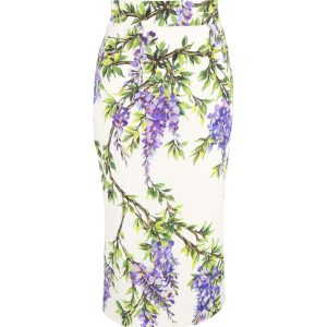 Dolce & Gabbana midi Bleistiftrock in Blumendruck Baumwolle 7748695097404