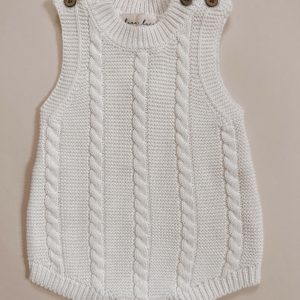 Luna + Luca Cable Sommerromper stricken – weiß