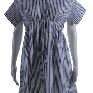 Victoria Beckham Damen Kragen kurze Ärmel Knopf unten Kleid weiß – 7833599541308