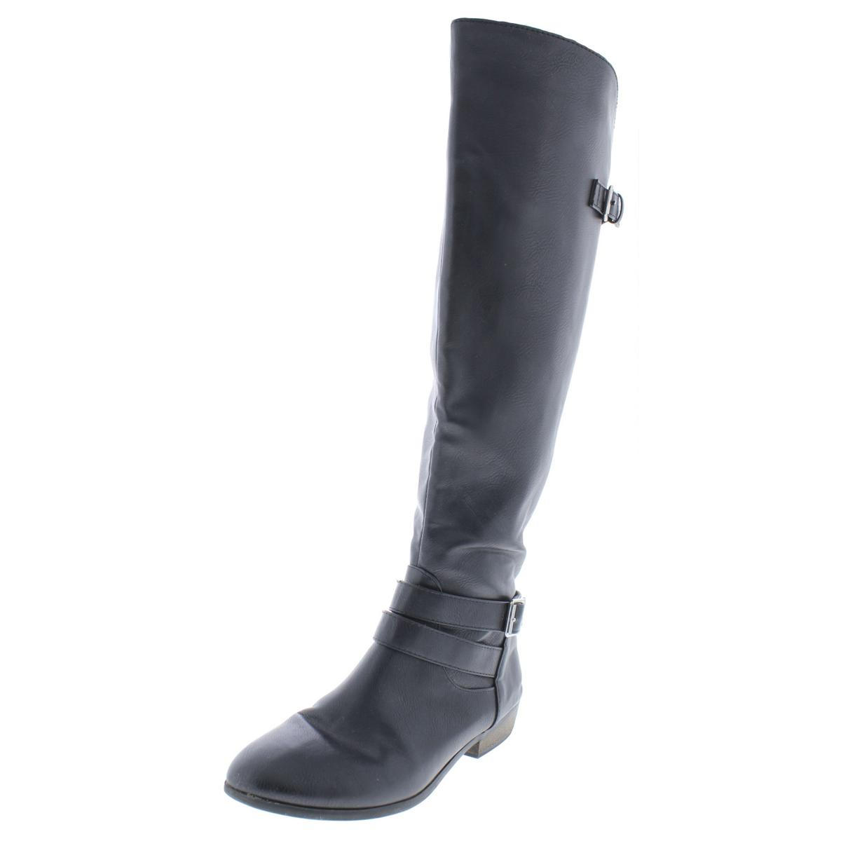 Carleigh Kunstleder knielange Reitstiefel