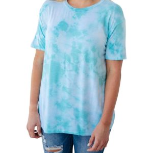 Tie Dye Top Hemd in blau