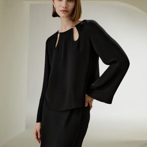Pariser Bluse mit Tropfenausschnitt