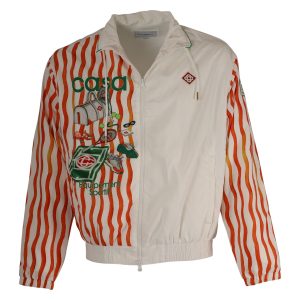 Casablanca Tennis gestreifte Sportjacke aus mehrfarbigem Polyester 7748745855036