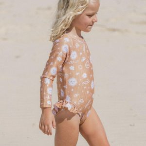 Zoe Rashguard Badeanzug – Terrakotta