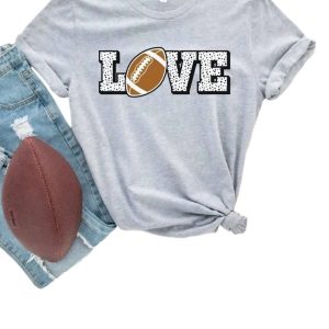 Damen lieben Fußball Tee in hellgrau 7803887157308