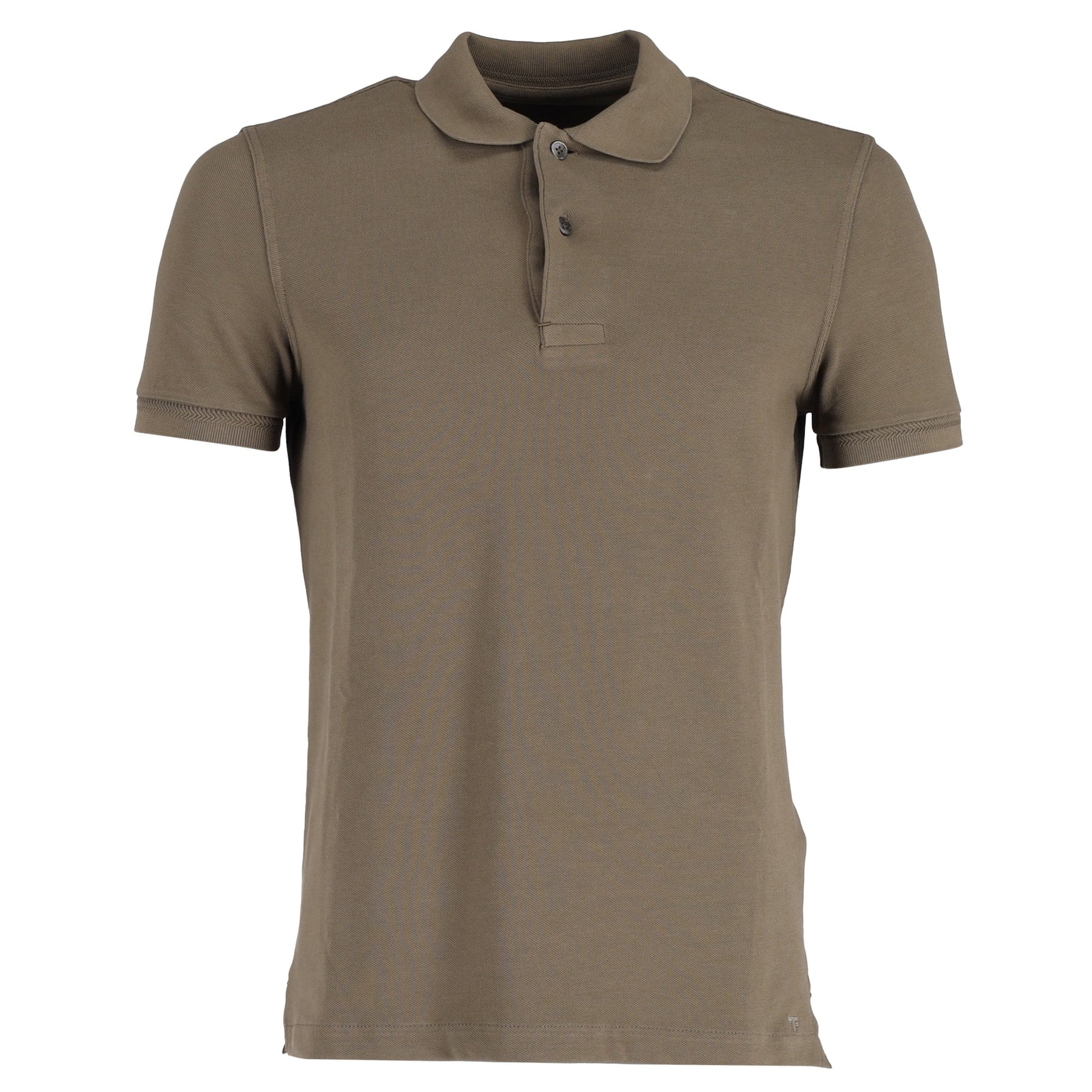 Tom Ford Poloshirt mit Knöpfen aus brauner Baumwolle