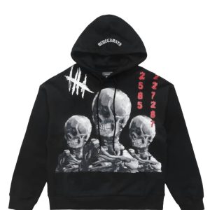 Herren Tres Kranich Kapuzenpullover in schwarz