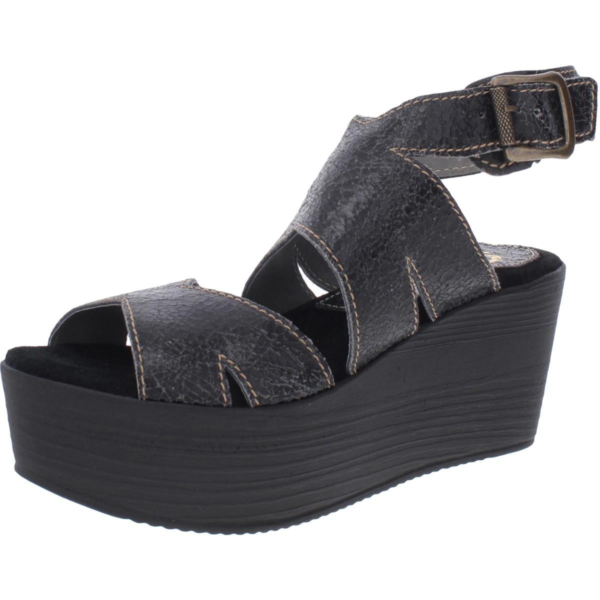 Tavares Leder eine flache Form Sandalen