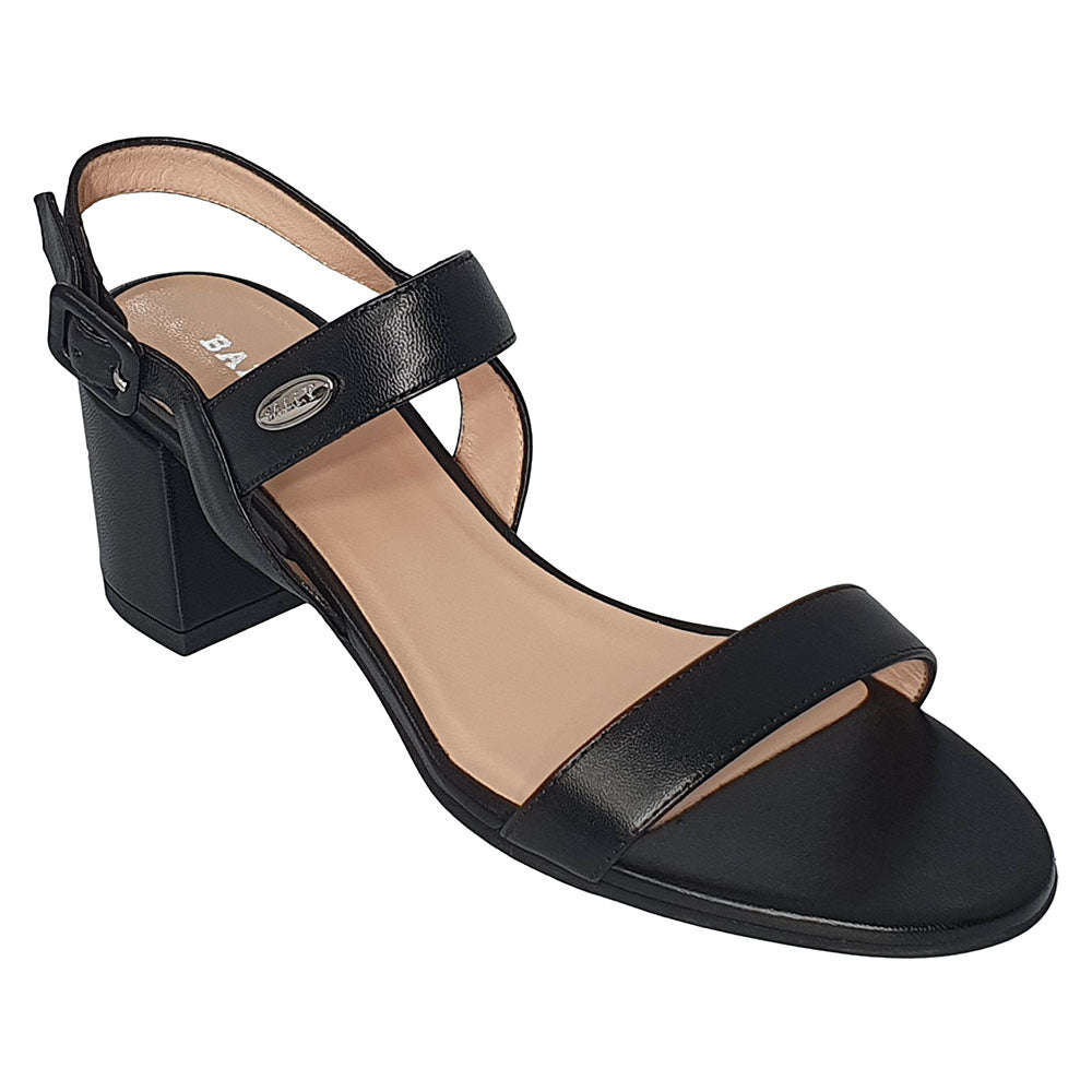 Bally Carlas 6234126 Damen schwarz Lamm Leder Ferse Sandalen