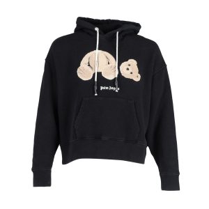 Palm Angels Bear Kapuzenpullover aus schwarzer Baumwolle