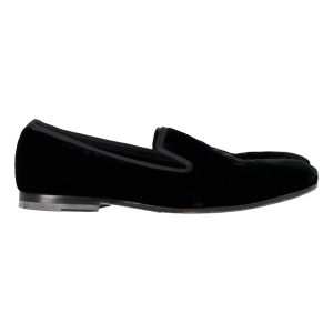 Alexander McQueen Skull gestickte Loafer in schwarzem Samt