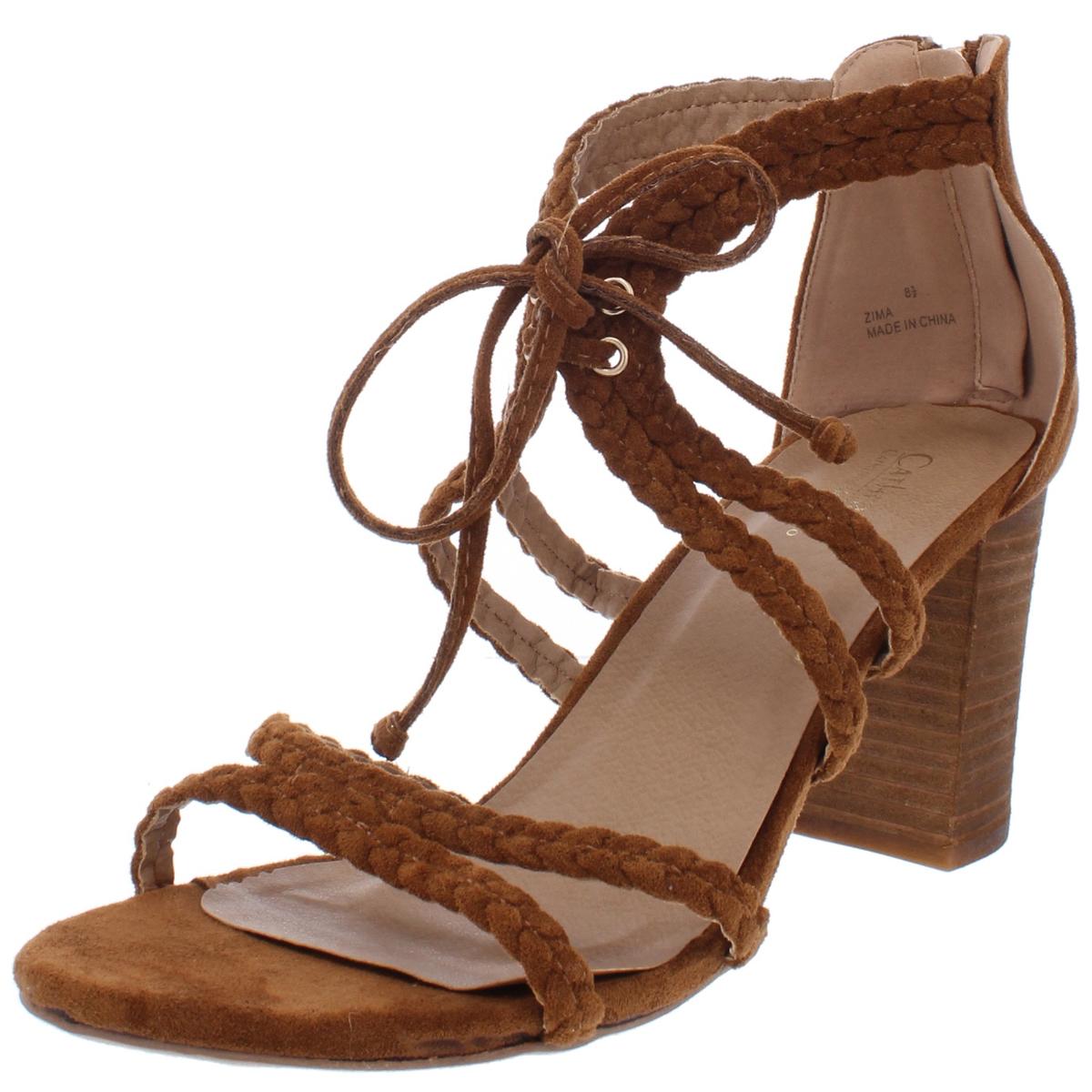 Zima – Riemchensandalen aus Velourslederimitat mit Absatz