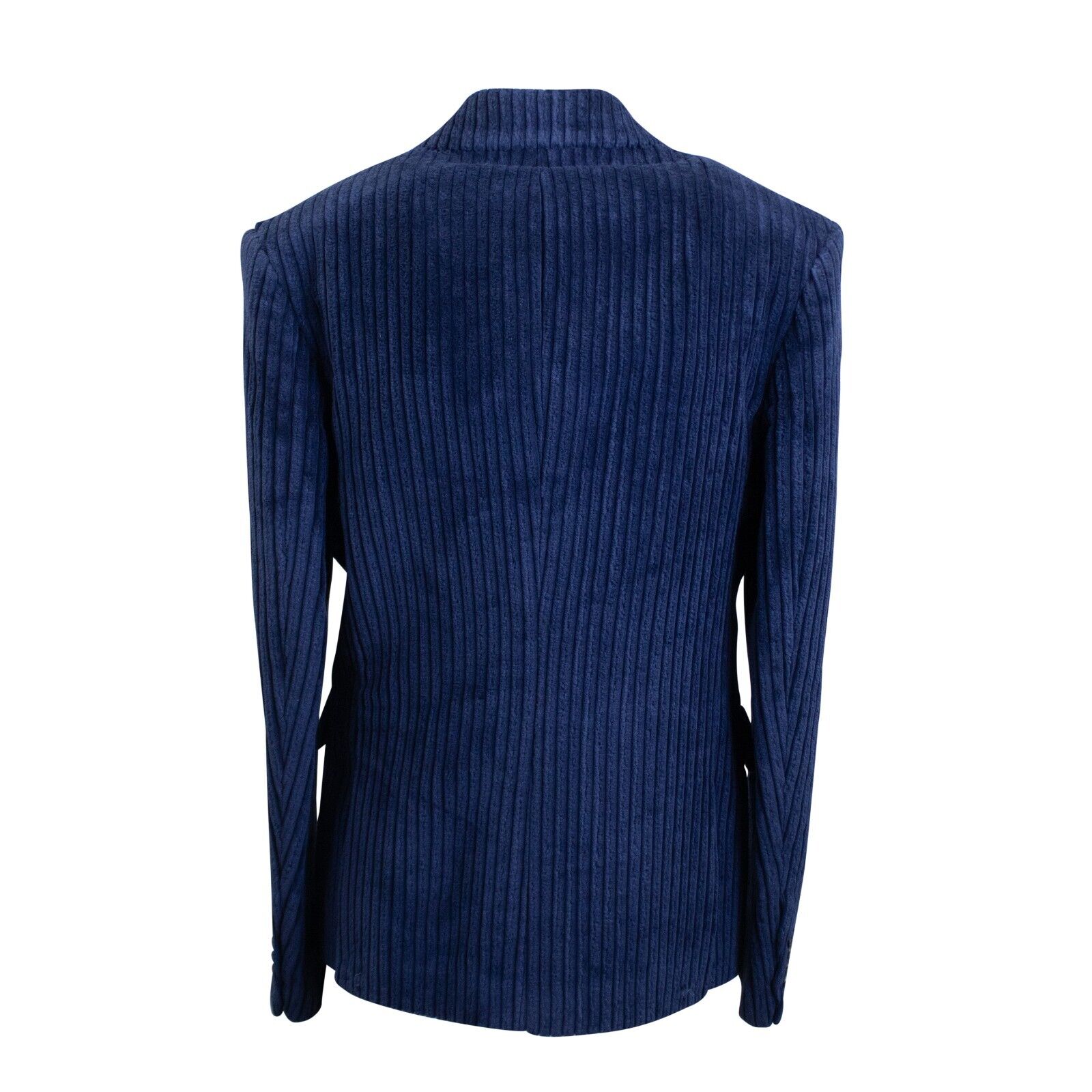 Dunkelblaue zweireihige Jacke aus Cord