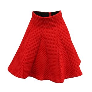 Maje Jamila Waffle Stricken Faltenrock aus rotem Polyester 7764872134716
