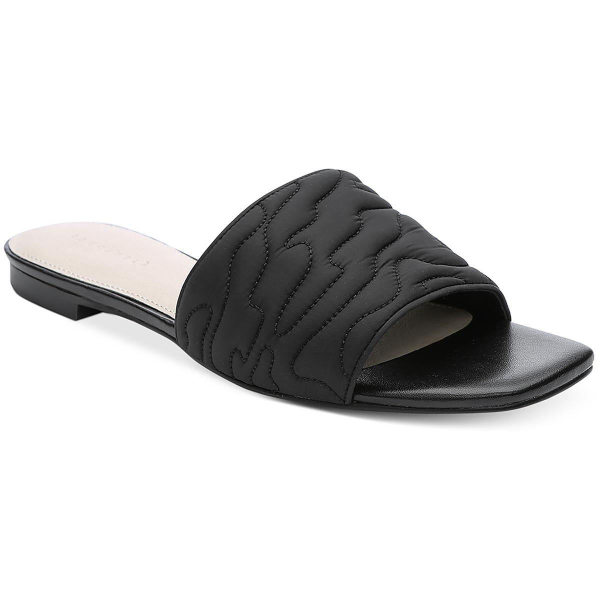 Club 2.0 Leder gesteppte Schiebesandalen
