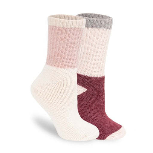 Zitrone Damen 2 Packung gerippten Pullover Top Viertel Crew Socken