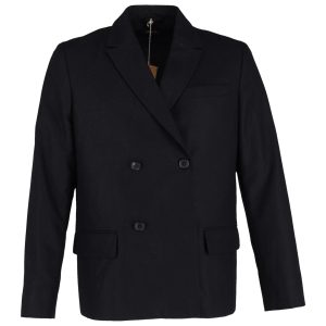 A.P.C. Zweireihige Blazer aus marineblauer Wolle 7748704993340