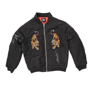 Damen Tiger Bomber Jacke in schwarz 7804018556988
