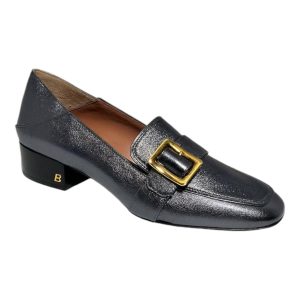 Bally Janelle 6217720 Damen-Loafer aus Metall in Grau, Leder