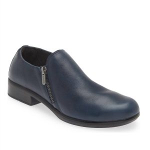Damen Autan Zip Loafer aus weichem Tintenleder