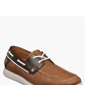 Herren Reid Moc toe Boot Schuh in Cognac multi