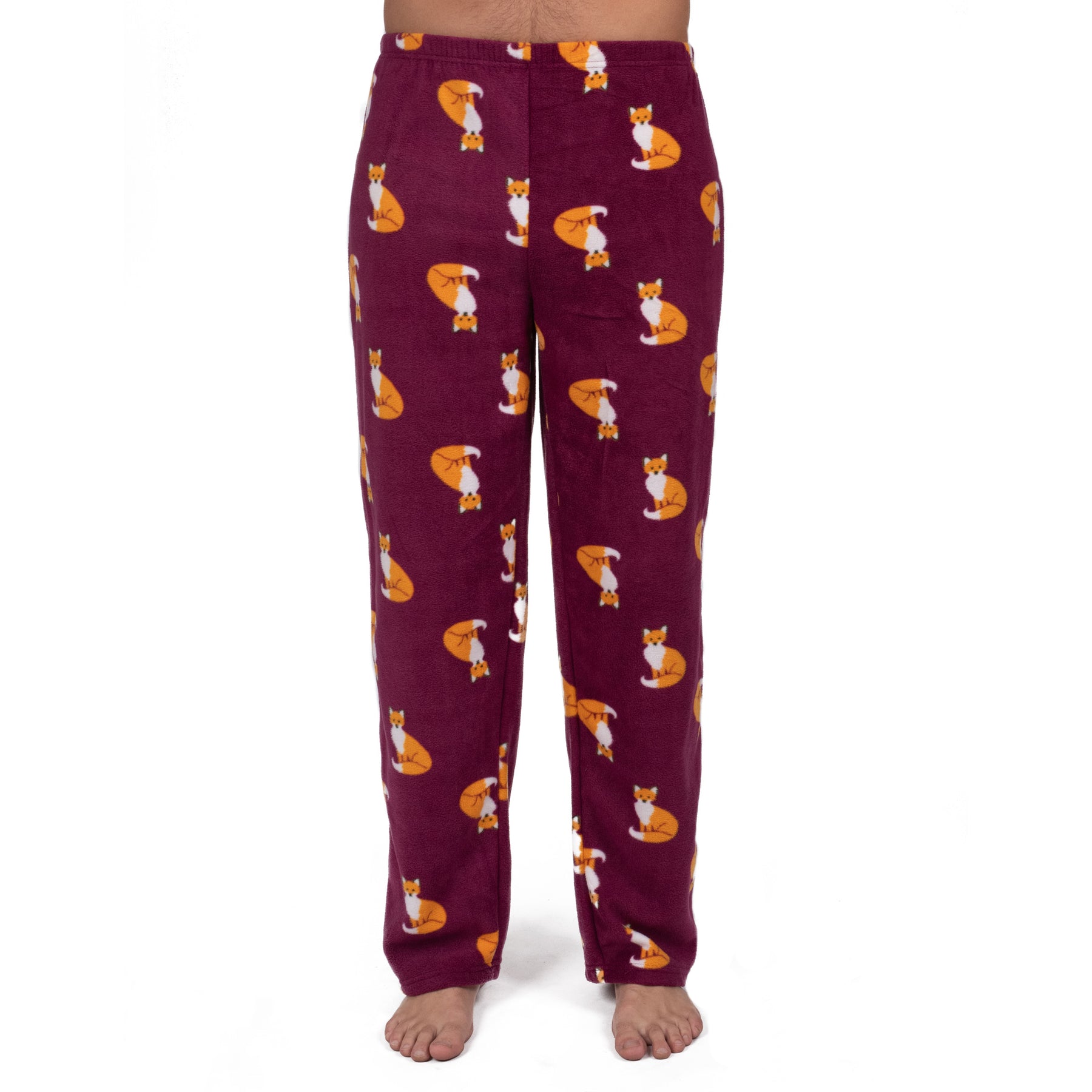 Herren Fleece Pyjama Hose Fuchs