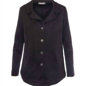 mit Knopfleiste-Jacke in Schwarz