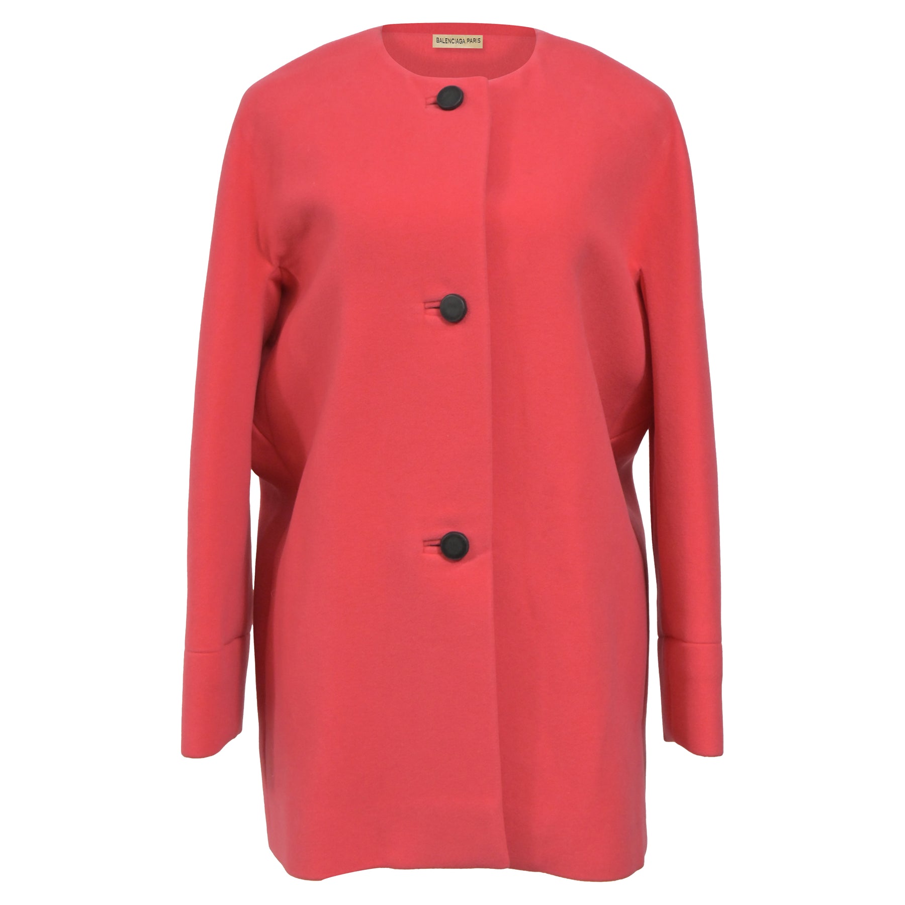 Balenciaga Einreihiger Mantel aus rosa Wolle