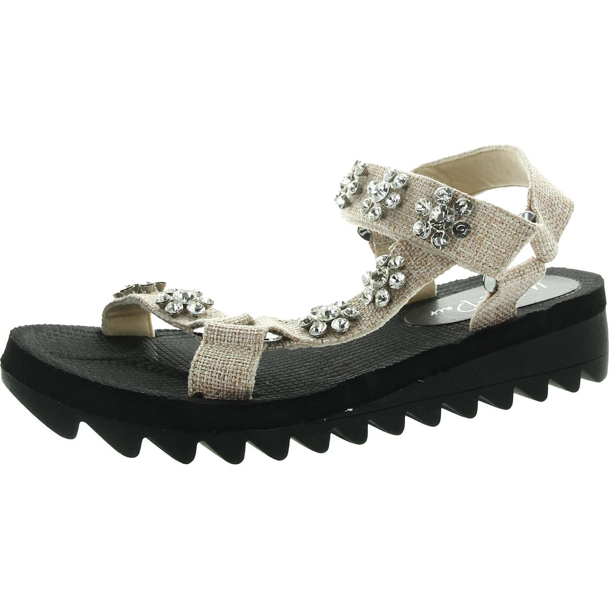 Verzierte geflochtene Plateau-Sandalen